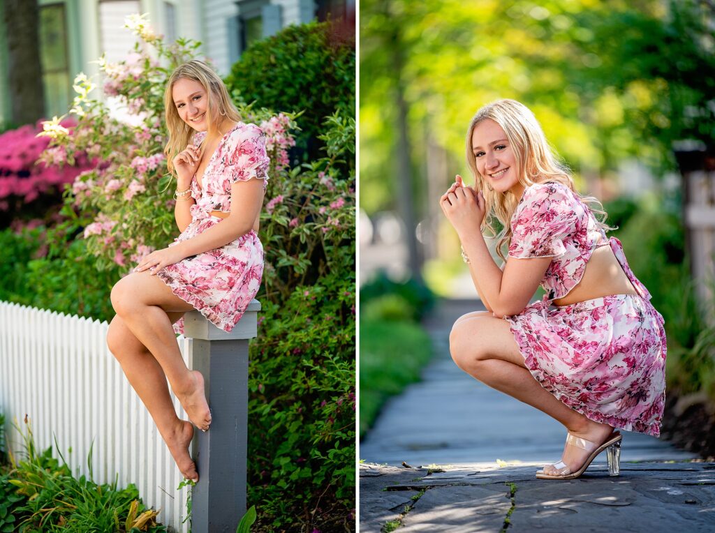 High School Senior photos on the streets in the town of Cape May NJ with Susan Grace Photography