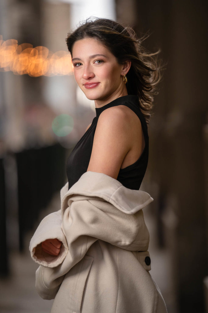 17th birthday winter photo session in the city of Philadelphia with a fashion flare.
